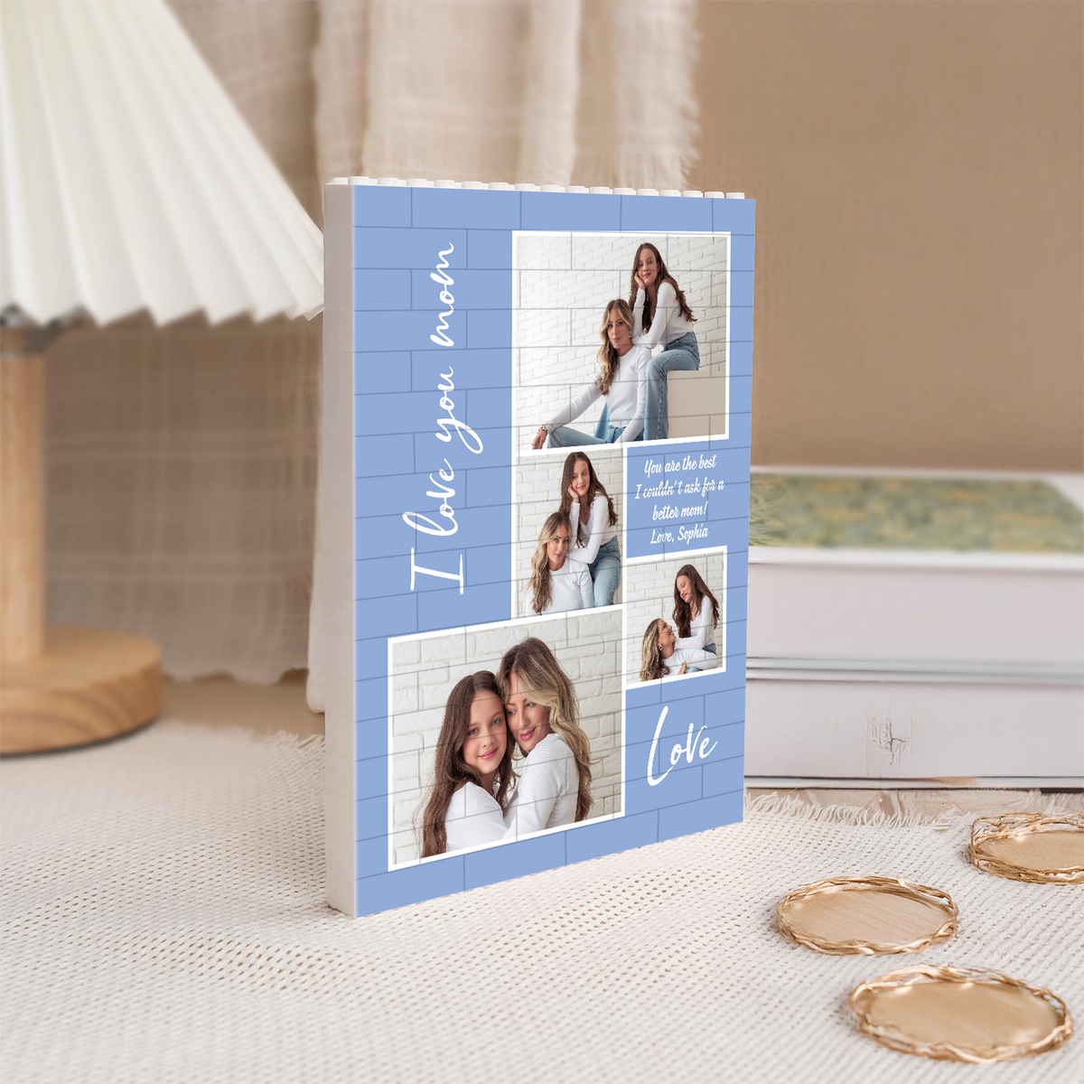 Custom Photo I Love You Mom Building Brick Blocks Mother's Day Gift HA75 920640