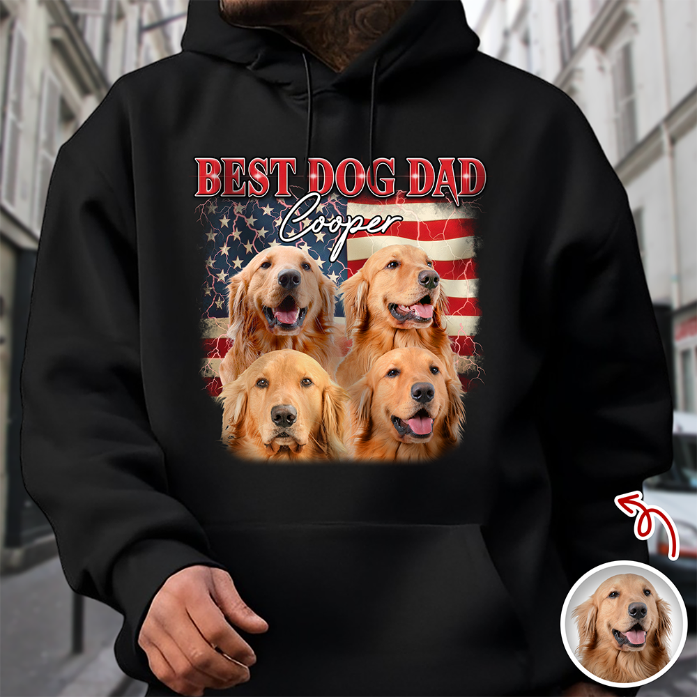 Custom Photo Best Dog Dad, Dog Mom Dark Shirt TH10 898705