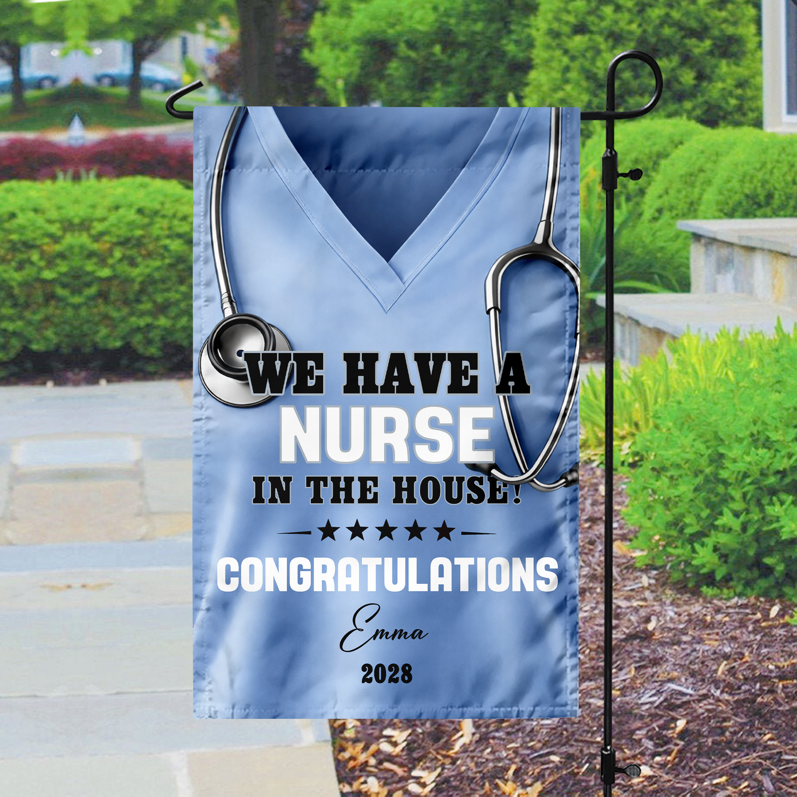 Custom Name We Have A Nurse In The House Graduation Garden Flag TH10 169029