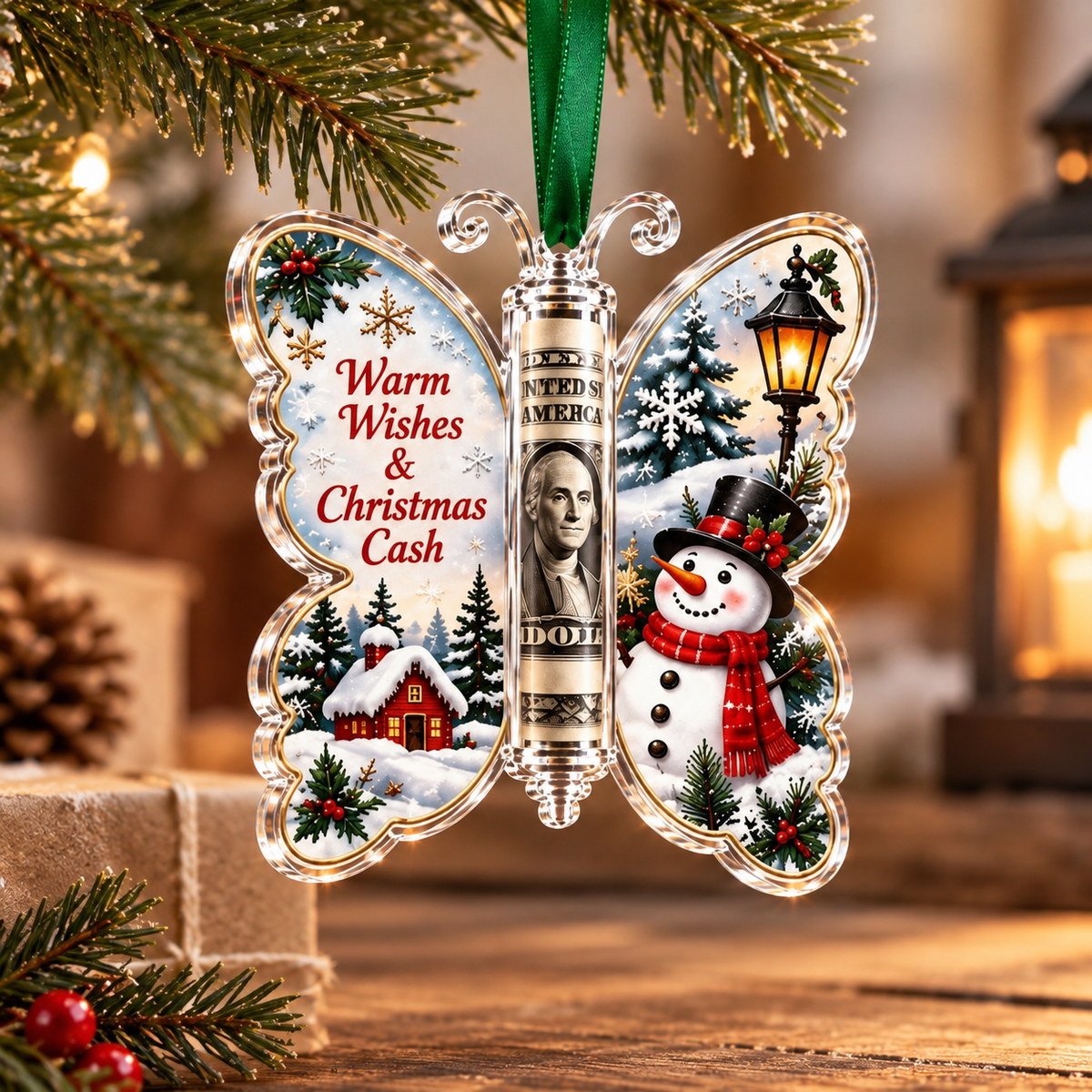 A Little Christmas Cash Butterfly Money Holder Ornament, Holiday Decor Gift LM32 670339