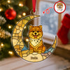 Custom Dog Photo Glass Effect Dog On The Moon Acrylic Ornament LM32 895417