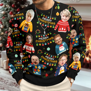 Custom Family Photo Merry Christmas Funny Ugly Sweater CH07 896998