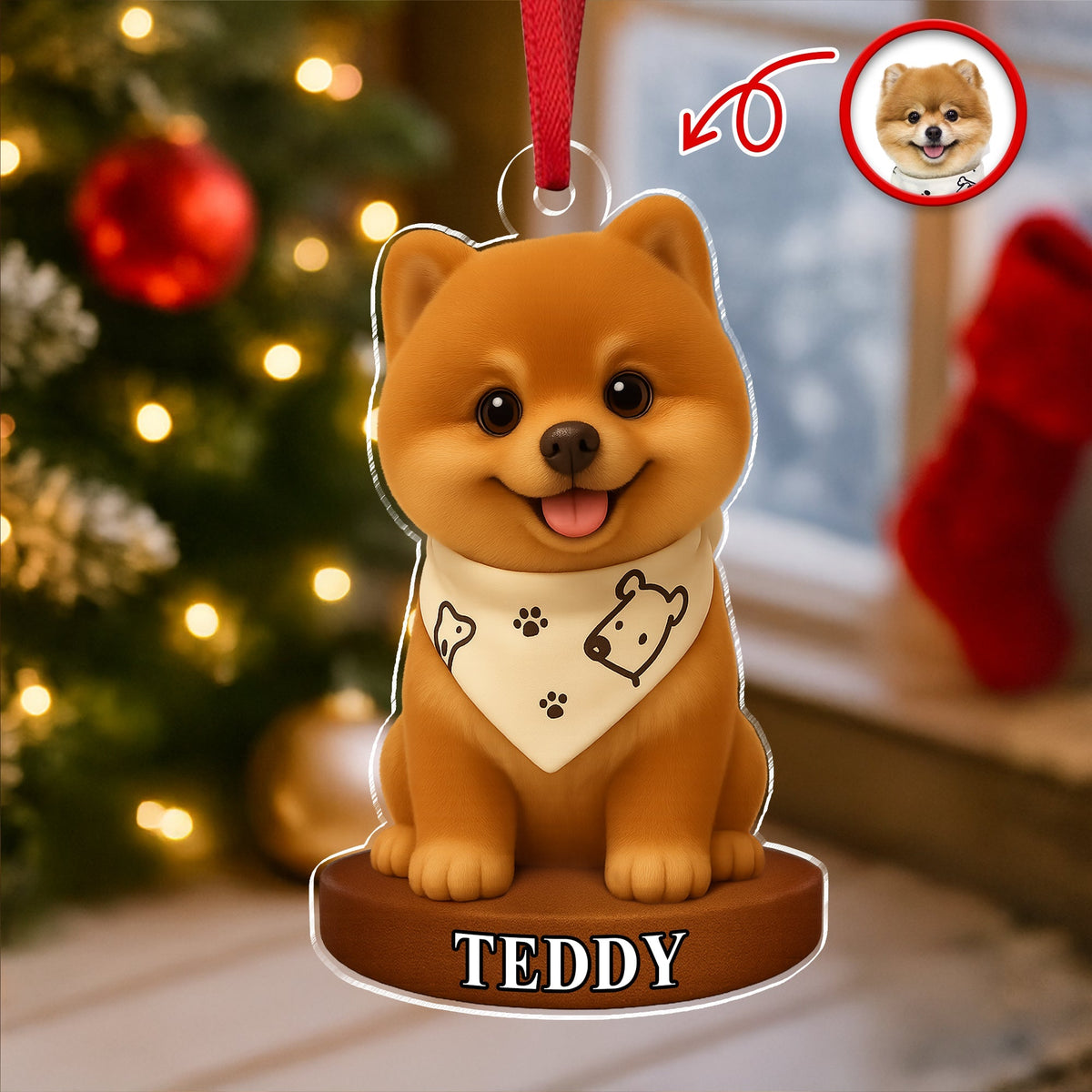 Custom Photo Dog 3D Effect Figure Art Acrylic Ornament Gifts For Dog Cat Lovers HA75 897434