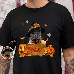 Custom Dog Cat Photo Halloween Witch Dark Shirt HO82 894996