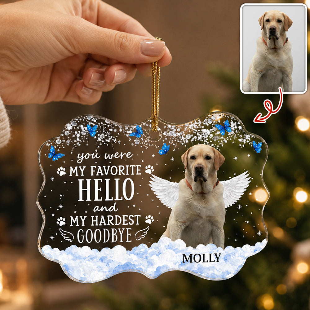 Custom Photo Pet Memorial Angel Acrylic Ornament Christmas Keepsake Gift CH07 180366