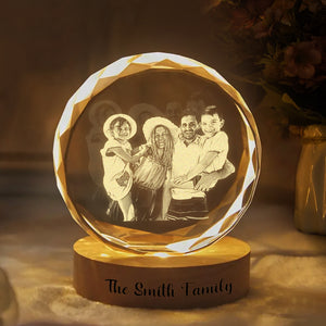 Custom Family Photo Engraved Crystal Photo With Light HA75 898206