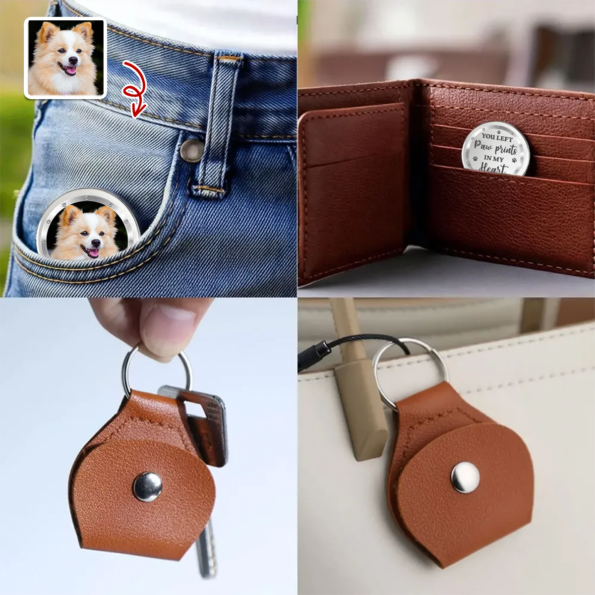 Custom Photo You Left Paw Prints On Our Hearts Memorial Pocket Hug TH10 169047