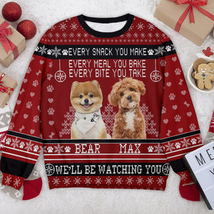 Custom Photo Every Bite You Take I'll Be Watching You For Dog Lover Christmas Ugly Sweater TH10 891639