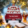 Personalized Snowman Family Red Truck Christmas Acrylic Ornament HA75 897246
