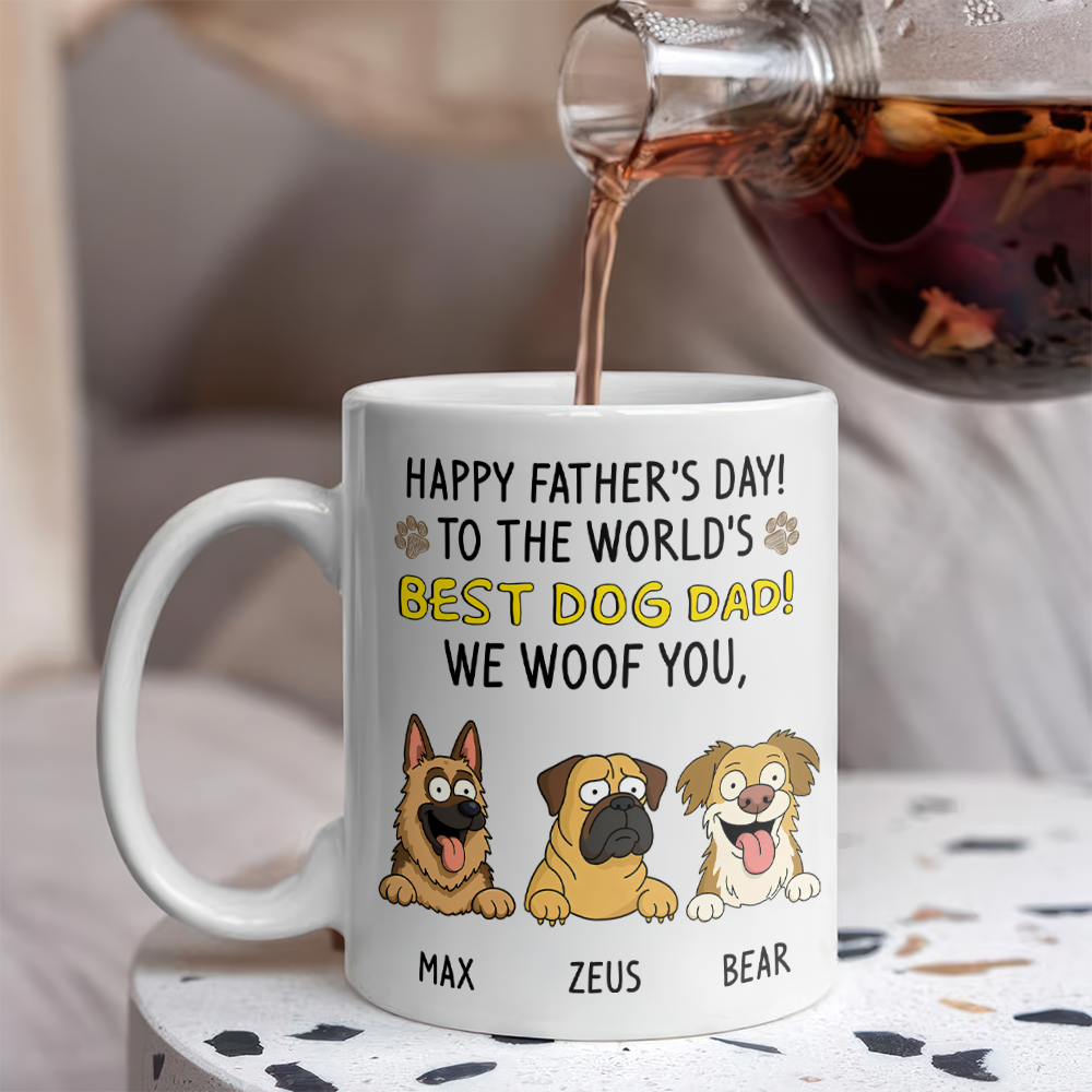 To The World Best Dog Dad White Mug Personalized Gift For Father's Day HO82 893710