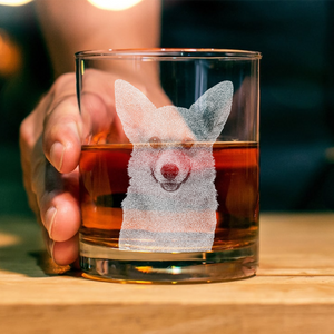 Custom Photo Dad Thanks For Putting Up With My S*** Engraved Whiskey Glass HA75 892344