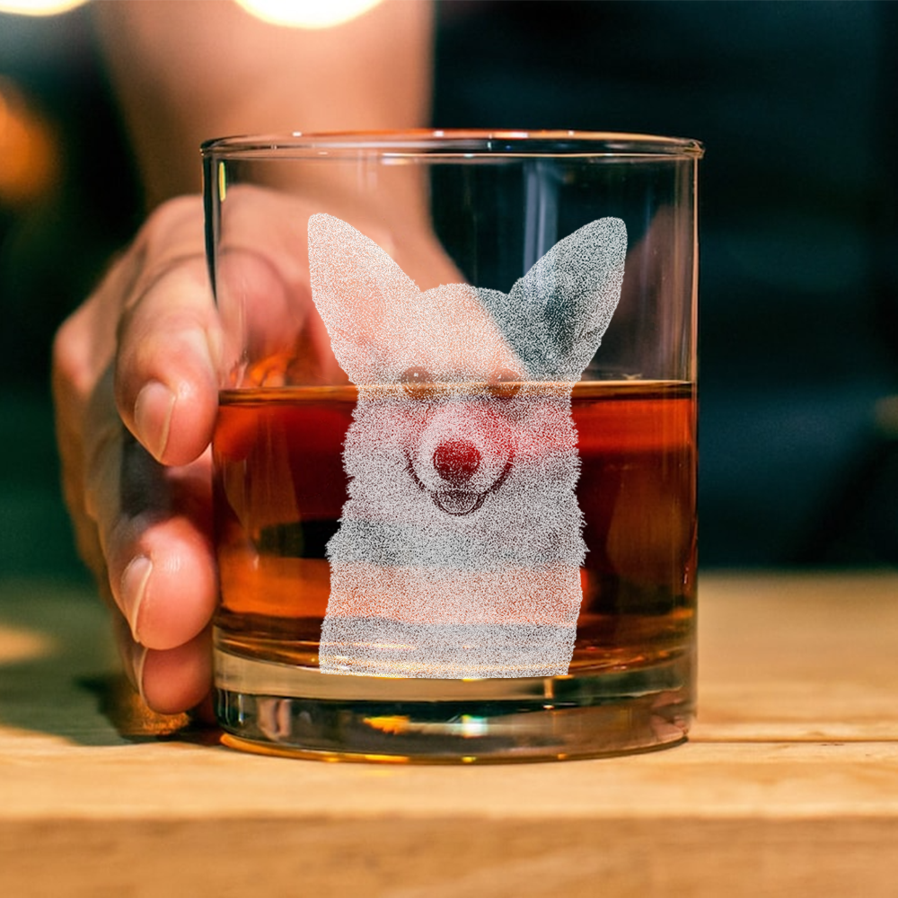 Custom Photo Dad Thanks For Putting Up With My S*** Engraved Whiskey Glass HA75 892344