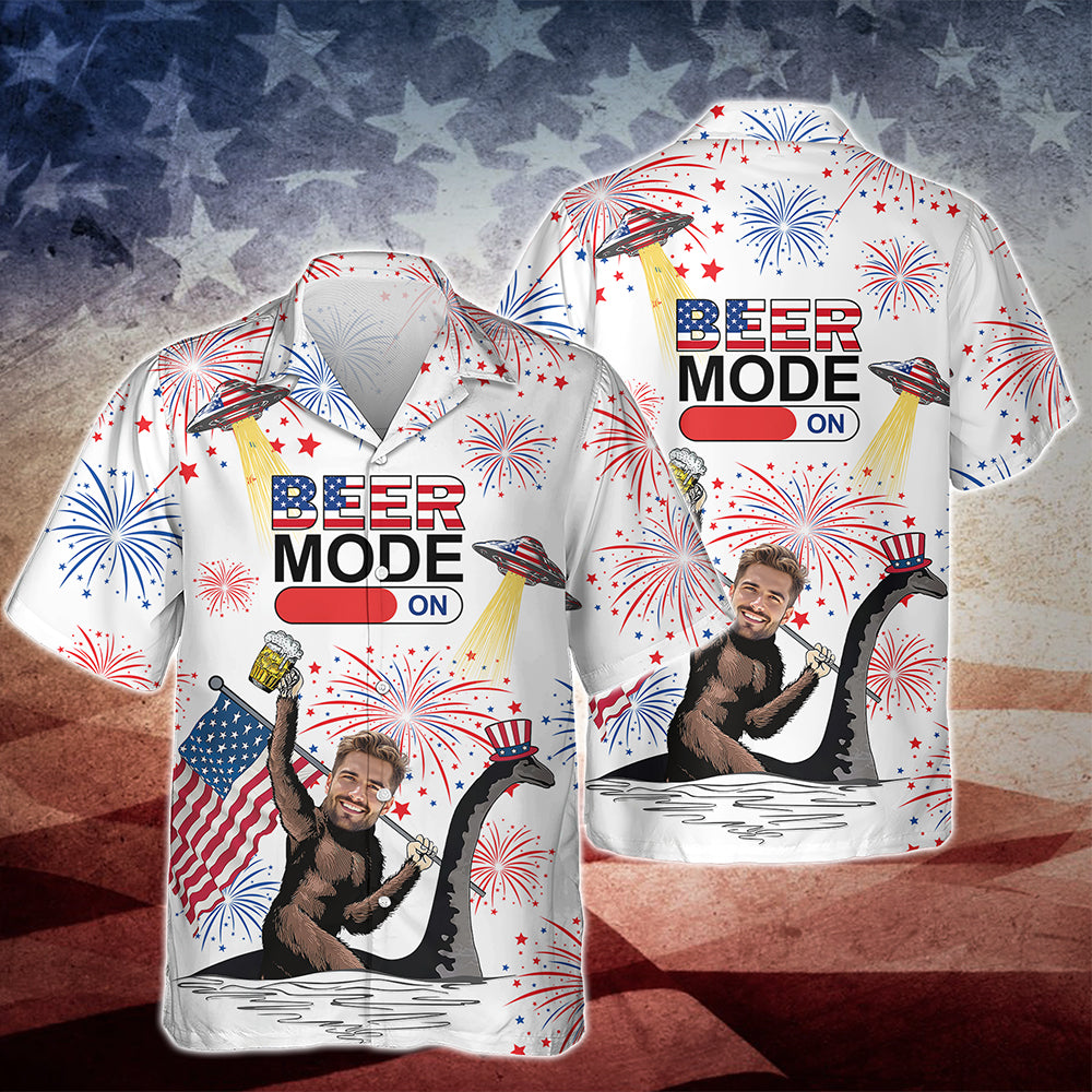 Custom Face 4th Of July Bigfoot Drink Beer Hawaiian Shirt Funny Gift CH07 895692