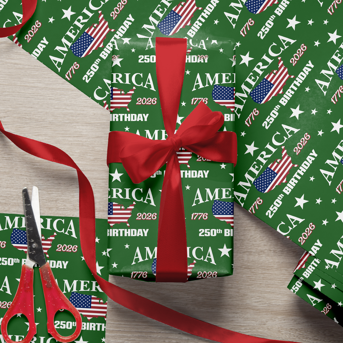 America 250 Birthday 1776-2026 Wrapping Paper HO82 900608