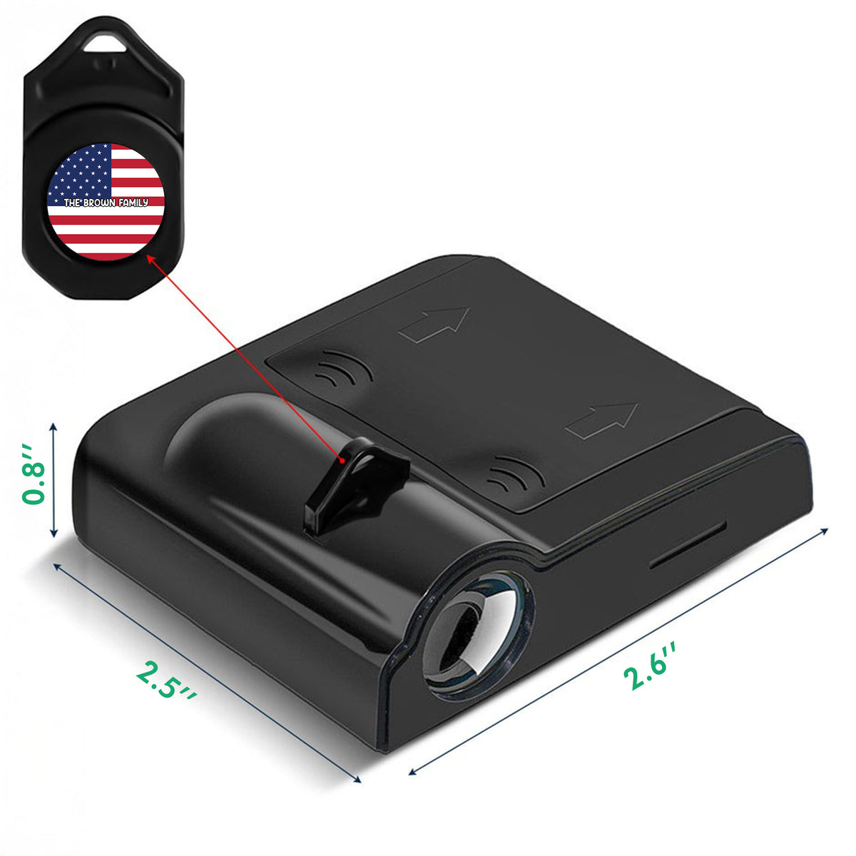 Custom National Flags With Family Name Welcome Car Door Projector Light HO82 894350