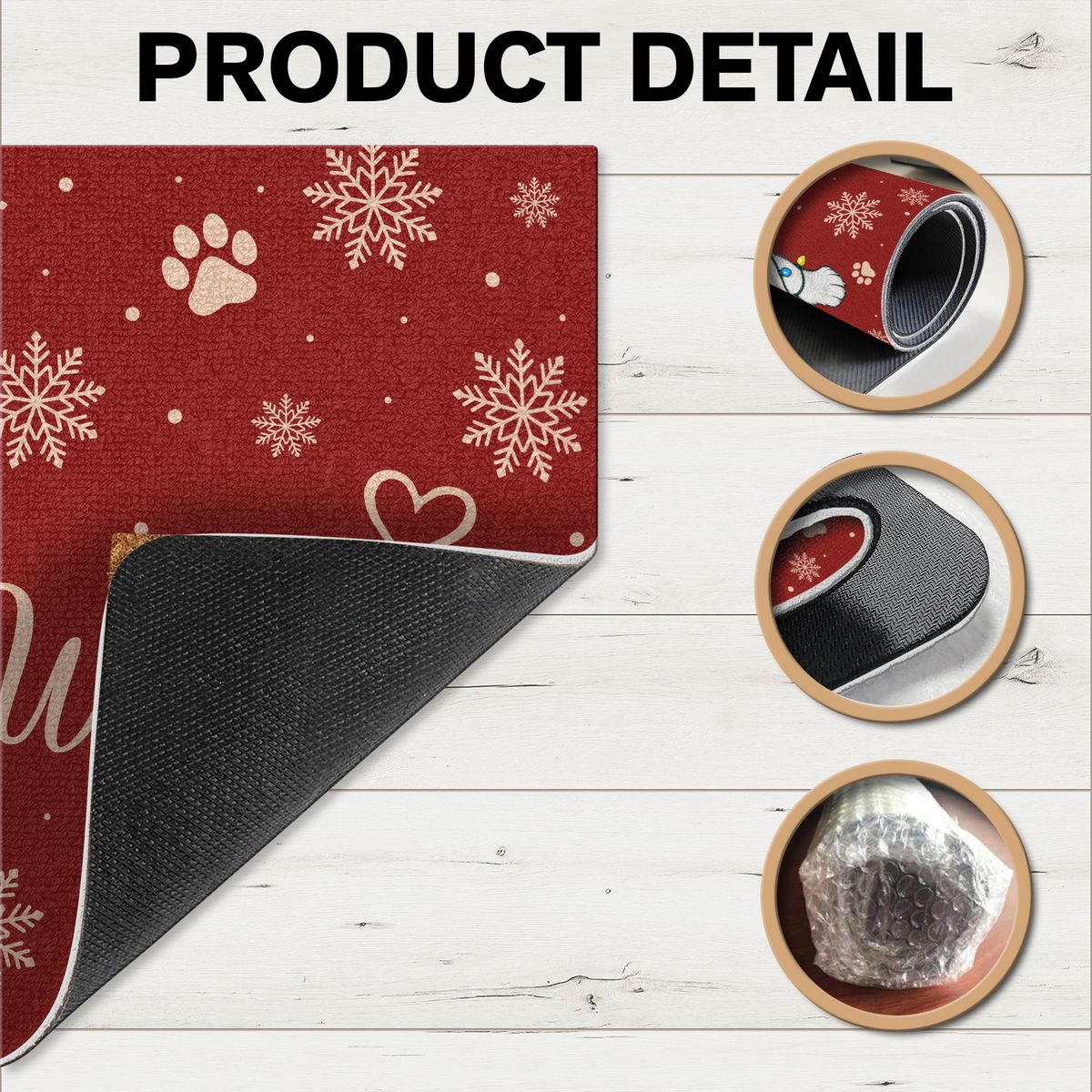 Custom Dog Photo Christmas Light Welcome Doormat CH07 180602