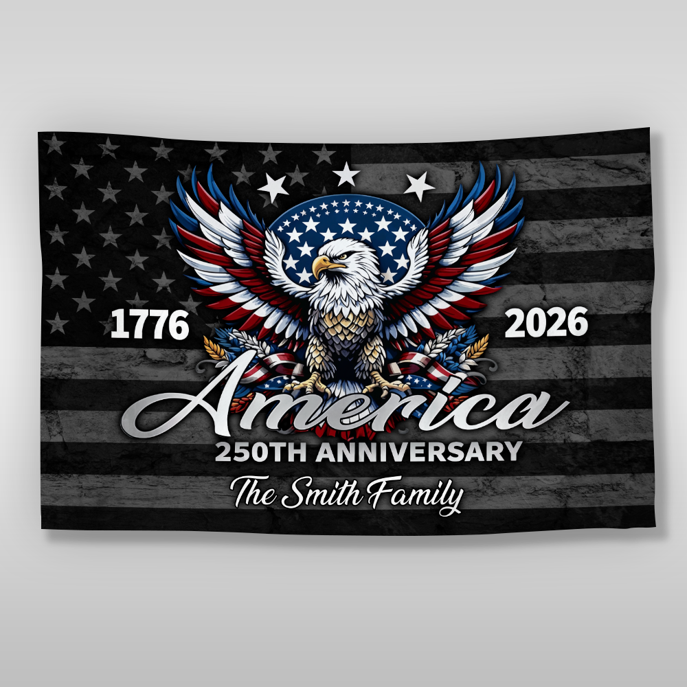 Personalized Family Name America 250th Anniversary Banner House Flag HA75 920918