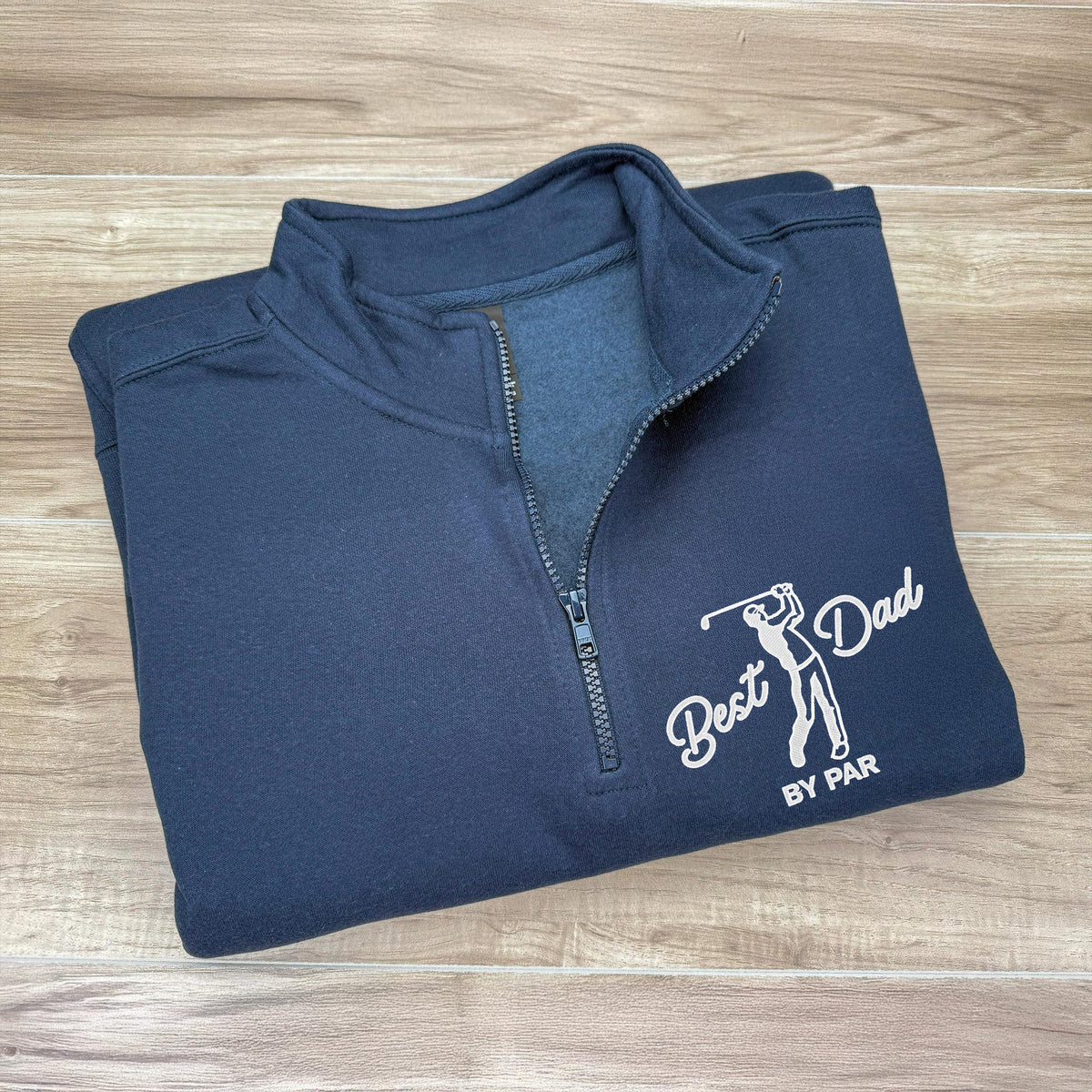 Embroidered Best Dad By Par Golf Quarter Zip Sweater, Unique Gift For Golf Enthusiast HO82 900798