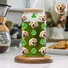 Custom Photo With Shamrock Leaf Glass Can With Lid TH10 898055