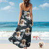 Custom Dog Photo Maxi Dress – Personalized Dog Photo Tropical Summer Dress CH07 911022
