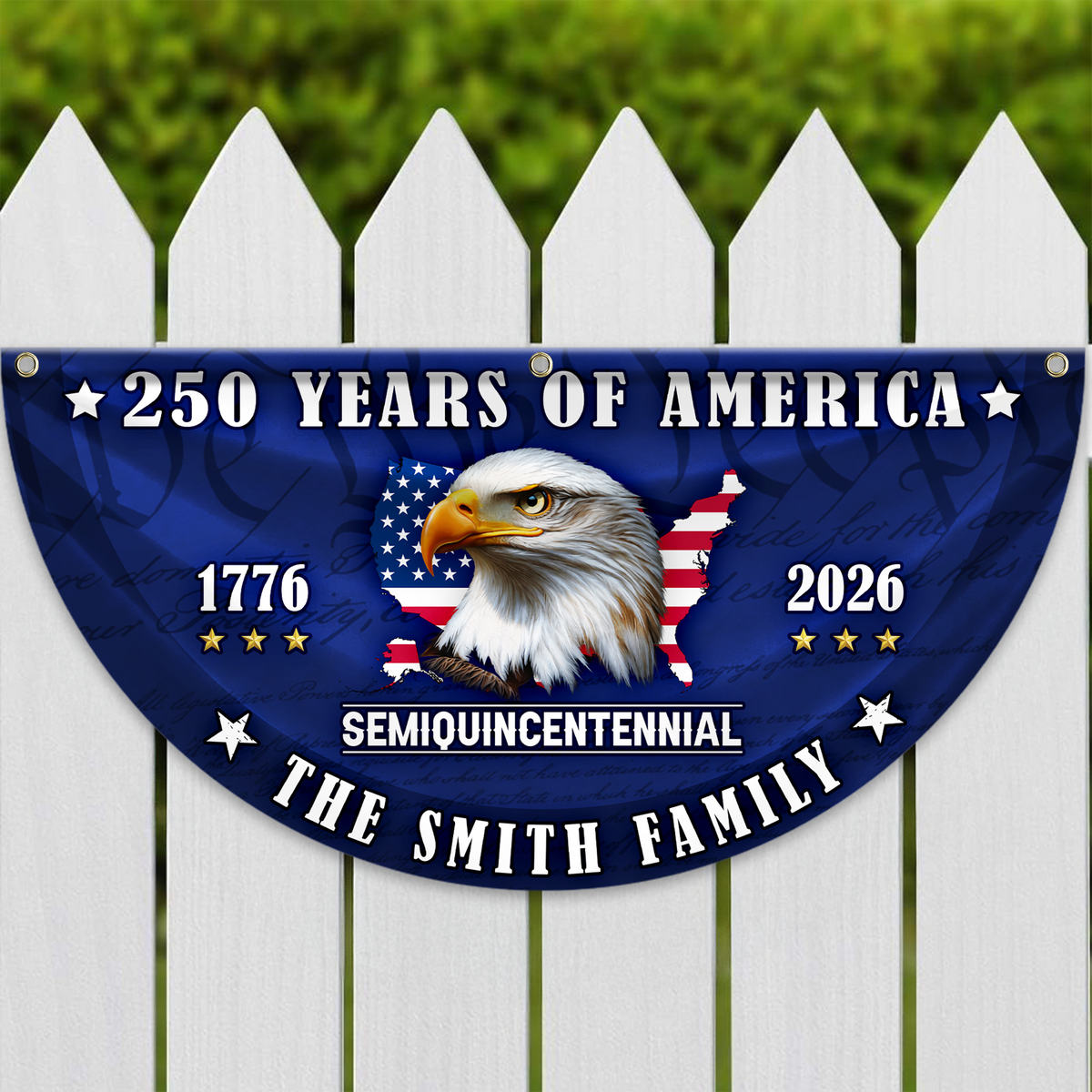 Custom Name 250 Years of America Flag Non-Pleated Fan Flag CH07 910578