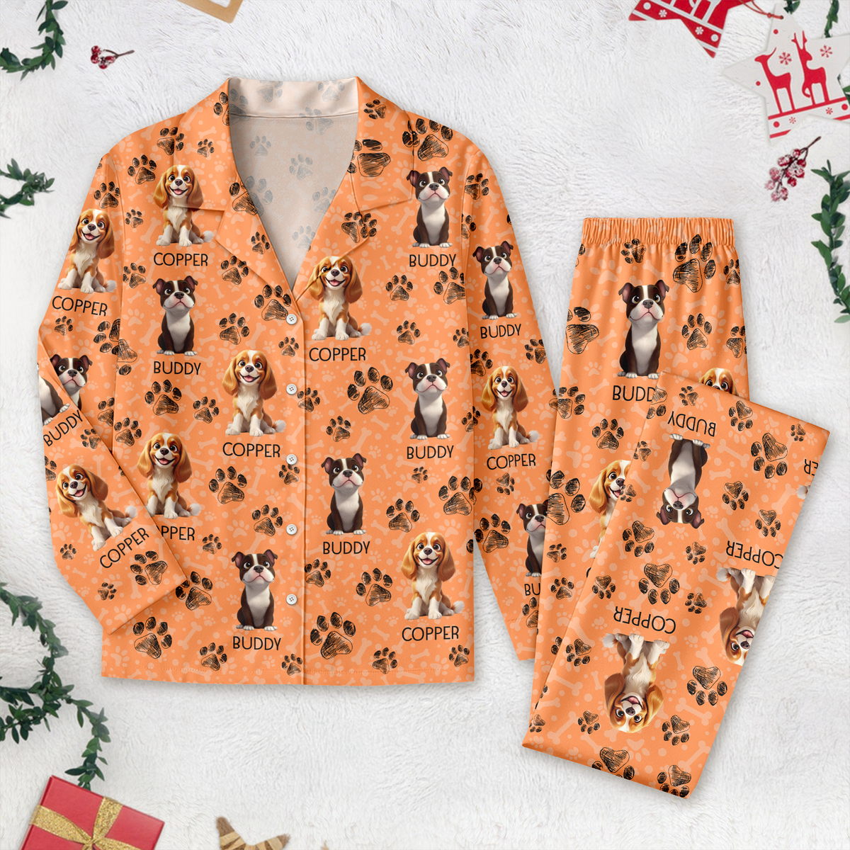 Personalized Dog Clipart With Paw Christmas Pajamas For Dog Lover TH10 896561