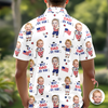 Custom Photo Best Dad By Par Funny Kid US Flag Polo Shirt - Personalized Father's Day Gift HA75 921146