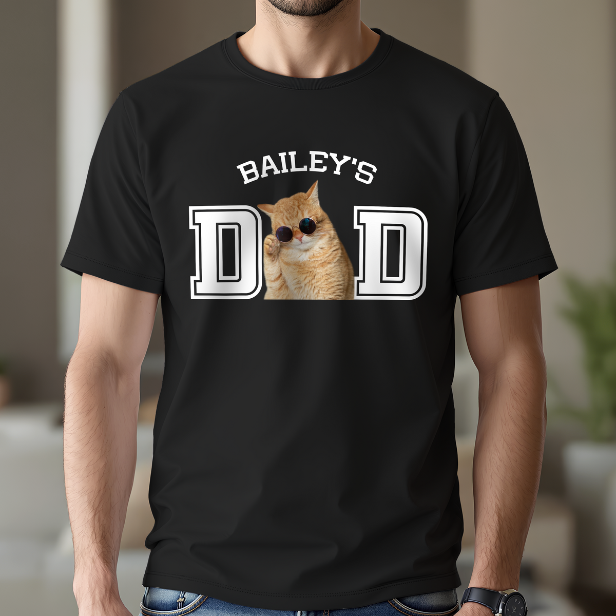 Custom Photo Cat Dad Shirt Gift For Dad HA75 892460