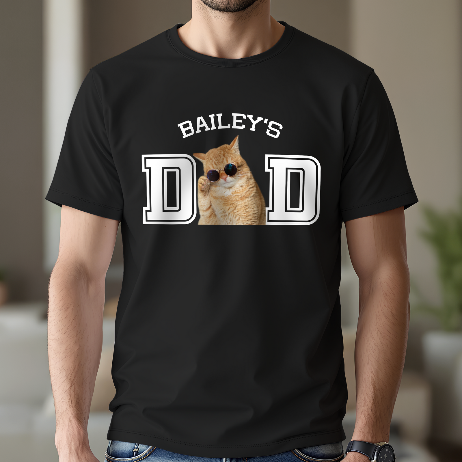 Custom Photo Cat Dad Shirt Gift For Dad HA75 892460