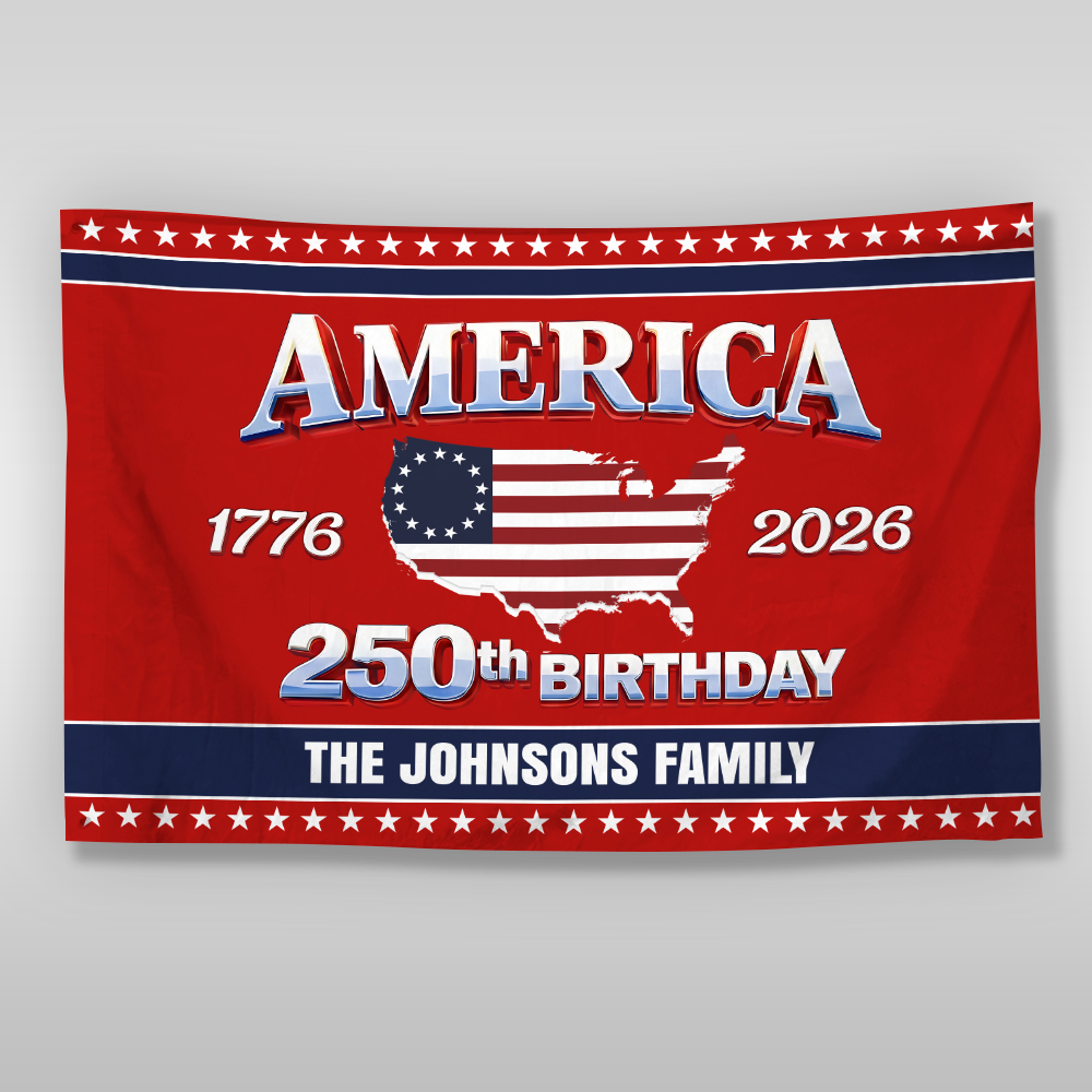 Custom Name 250th Anniversary USA House Flag HO82 901192