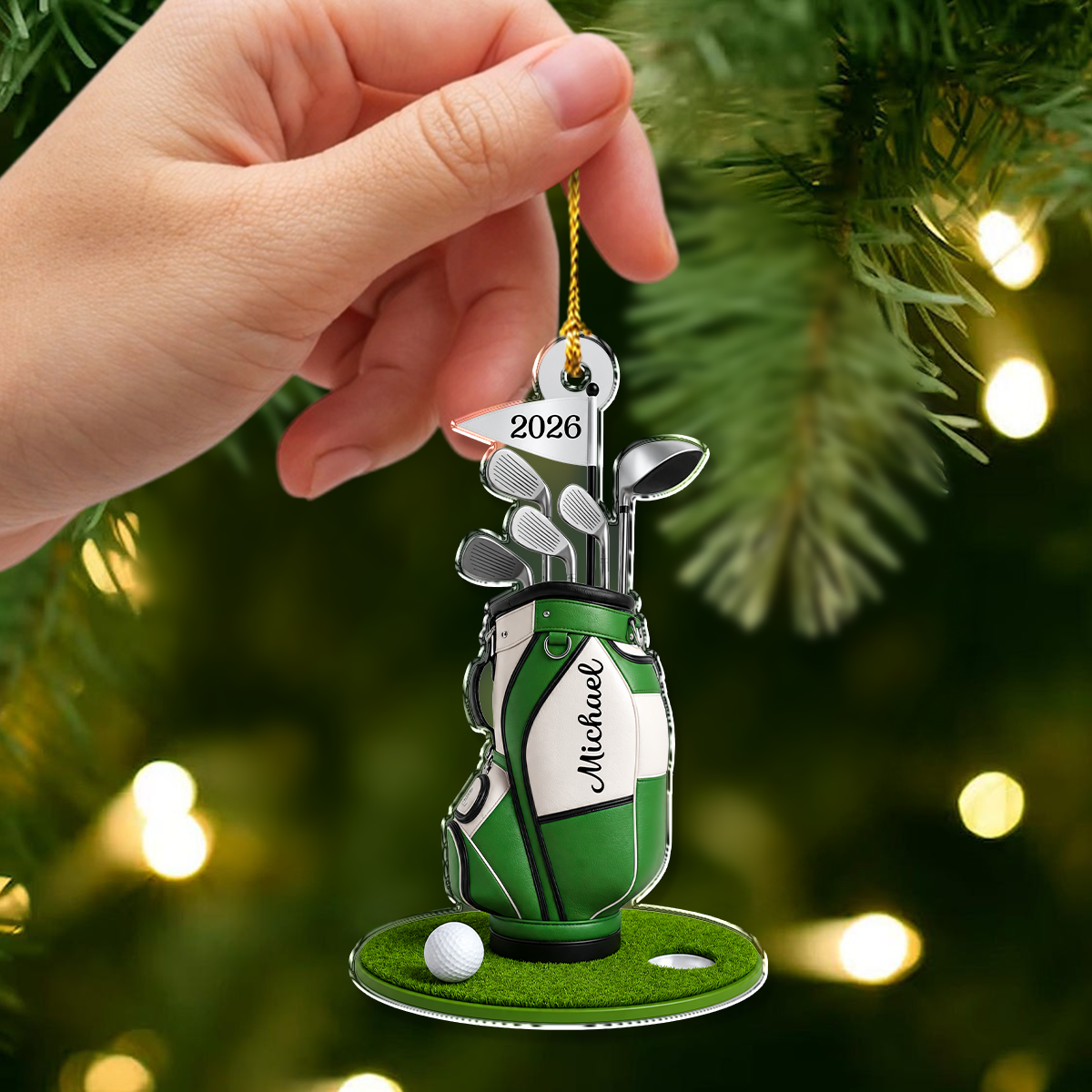 Personalized Name Golf Christmas Acrylic Ornament For Golf Lovers HA75 921840