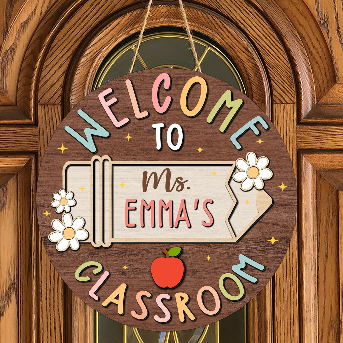Personalized Teacher's Name Door Hanger Classroom Decor And Gift For Teacher HO82 894418