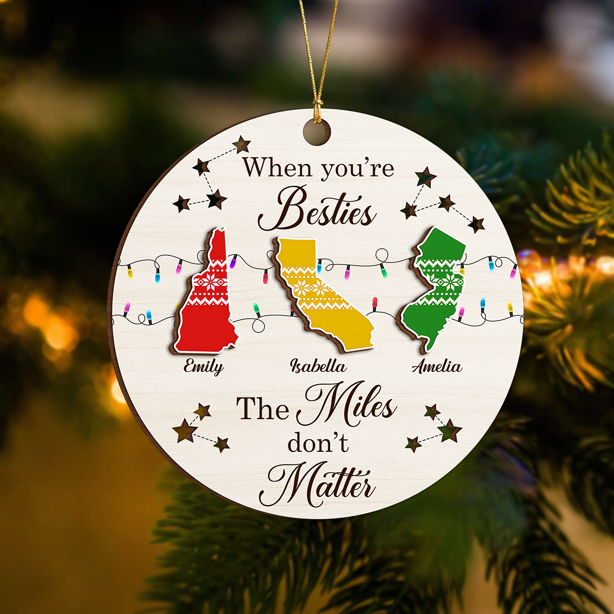 Personalized State To State Wood Ornament Family Long Distance Christmas Gift CH07 899014