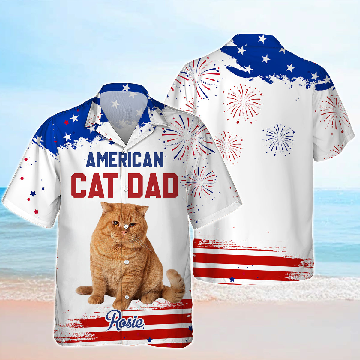 Custom Photo American Dog Dad Personalized Hawaiian Shirt Gifts For Dog Lovers CH07 896094