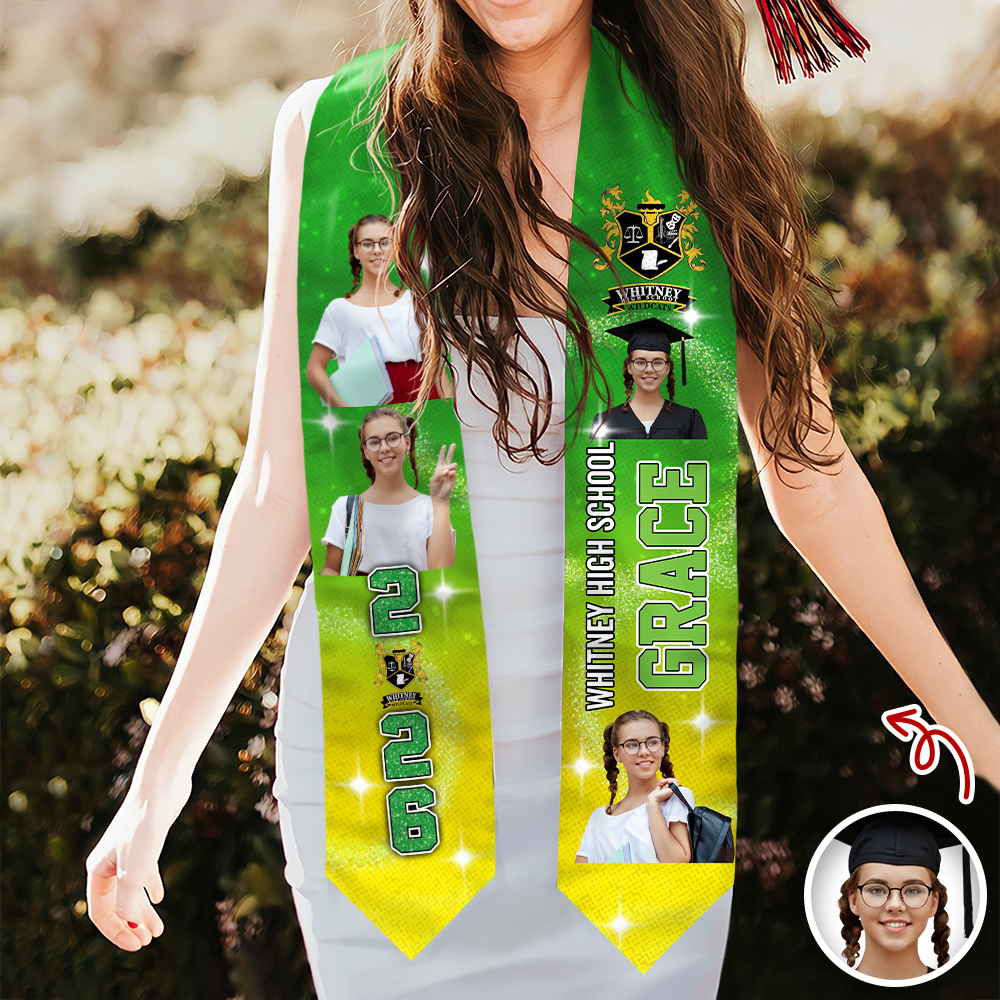 Class of 2026 Custom Photo Graduation Stoles Senior Gift CH07 910870
