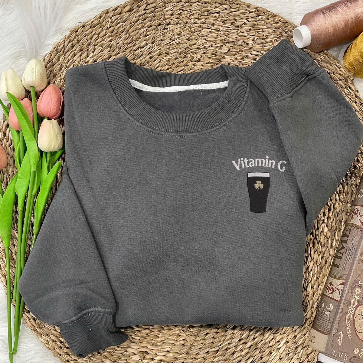 Vitamin G Guinness Embroidered Sweatshirt - Funny Irish Beer Tee HO82 901436