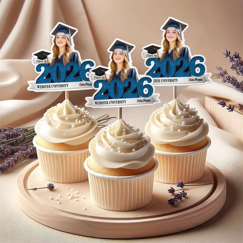 Custom Photo Graduation Cupcake Topper Class of 2026 College High School Graduation Gift HO82 901404