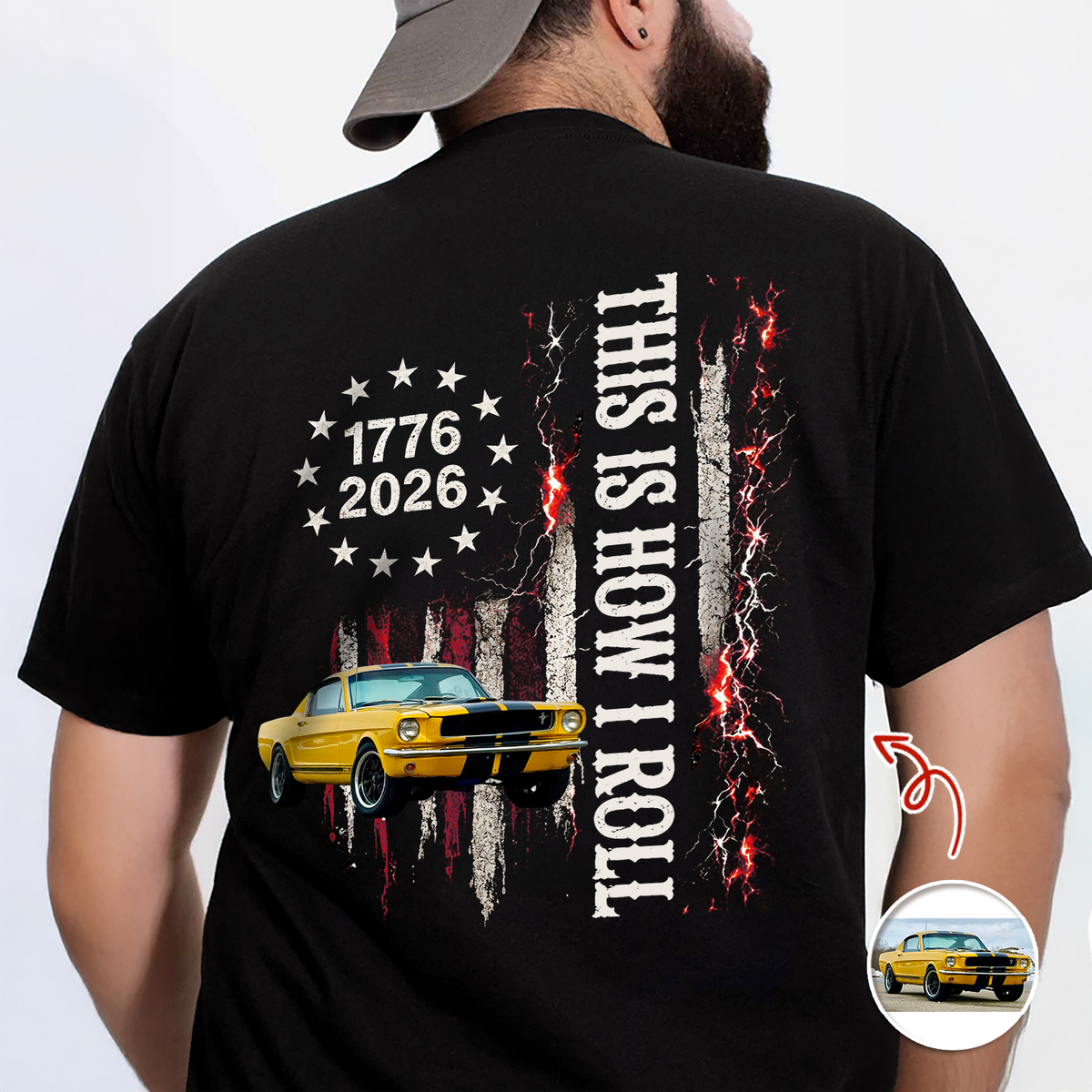 Custom Car Photo I'm Not Old I'm Classic 1776-2026 Back Dark Shirt CH07 180002