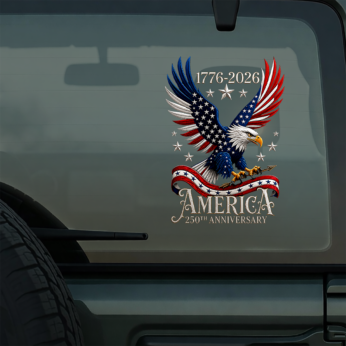US 250th Anniversary 1776-2026 Eagle Car Window Decal Sticker TH10 170295