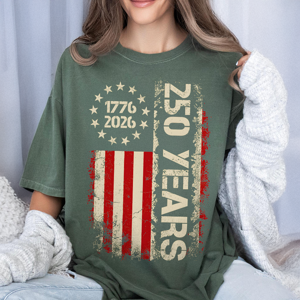 250 Years 1776-2026 American Flag Comfort Shirt LM32 669225