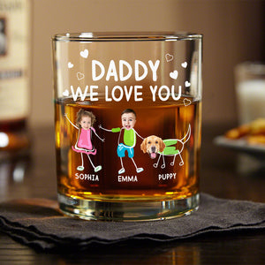 Dad We Love You Personalized Print Whiskey Glass Gift For Dad, Father HA75 892210
