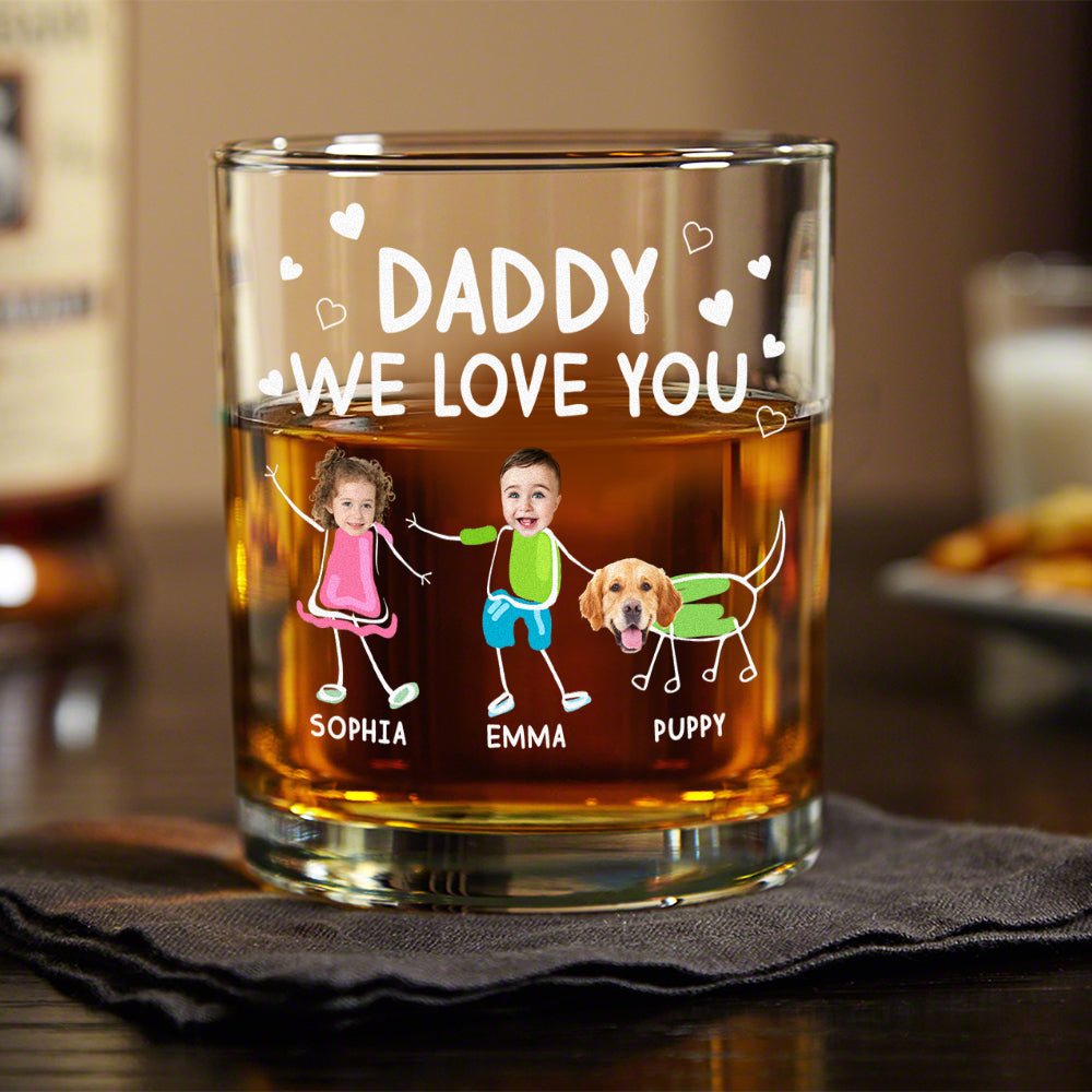 Dad We Love You Personalized Print Whiskey Glass Gift For Dad, Father HA75 892210