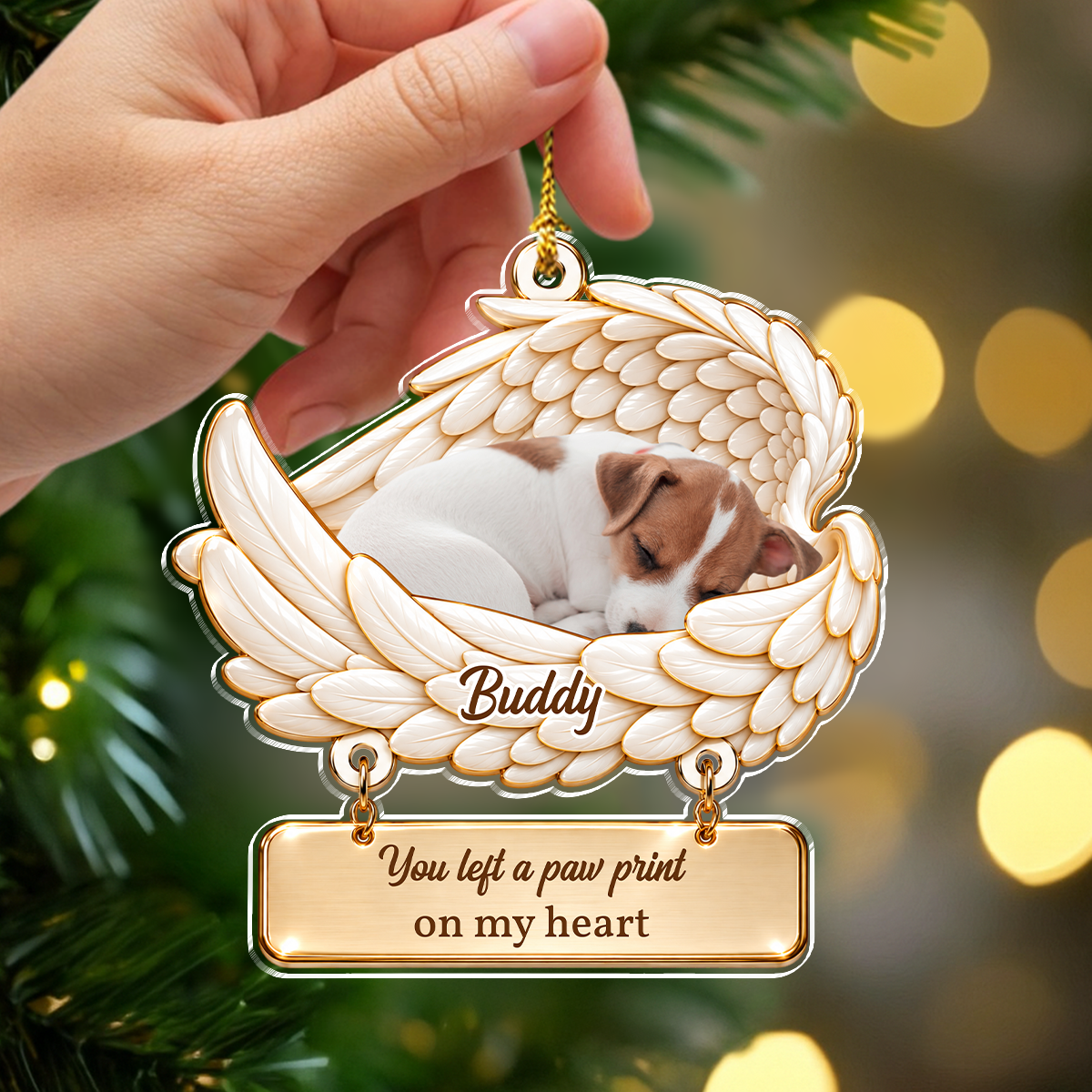 Custom Dog Photo I Loved You Your Whole Life Memorial Acrylic Ornament, Pet Remembrance Keepsake CH07 180744