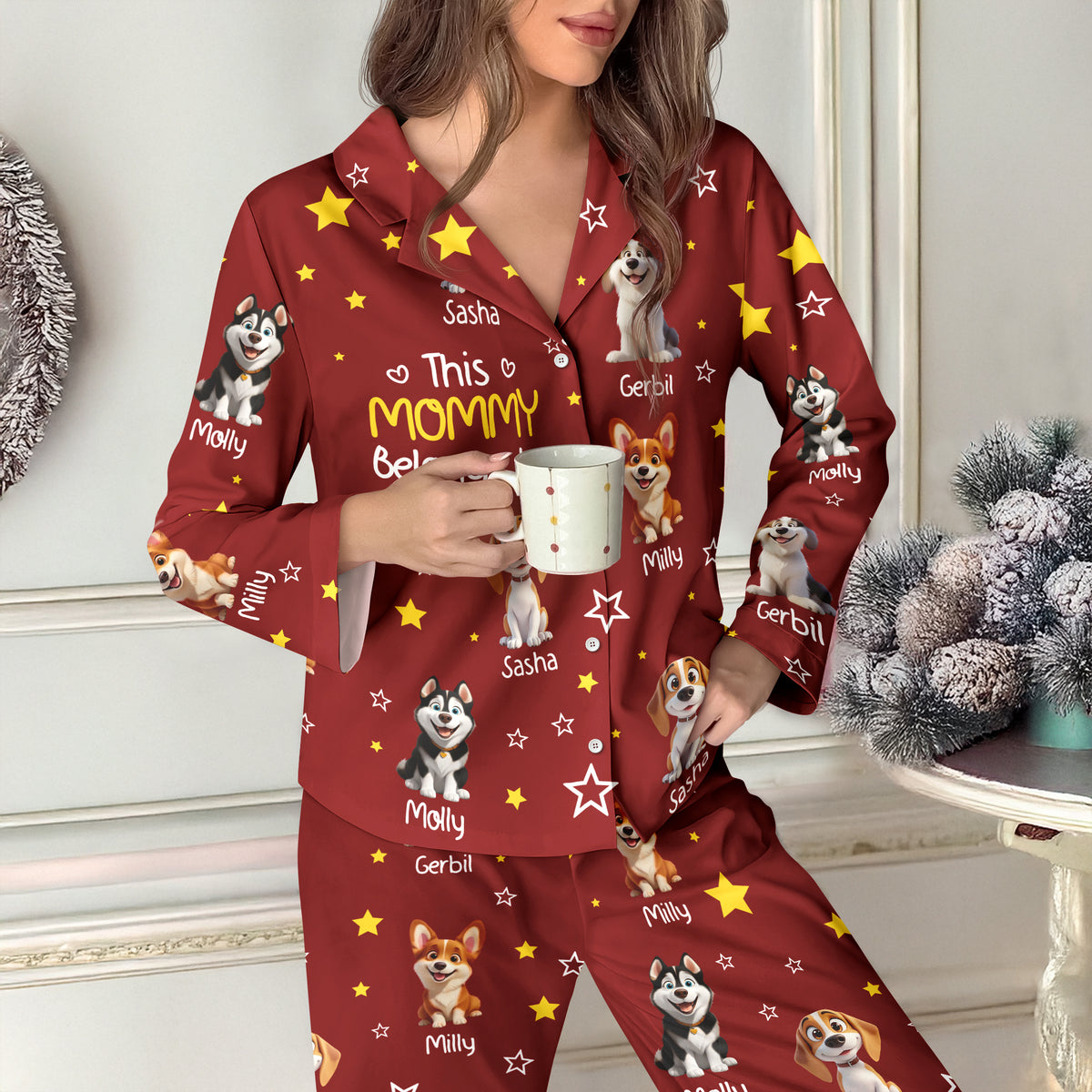 This Daddy Belongs To Dogs - Personalized Pajamas TH10 896689