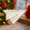 Personalized Paper Airplane Anniversary Wooden Ornament, Christmas Keepsake Gift For Couples LM32 670061