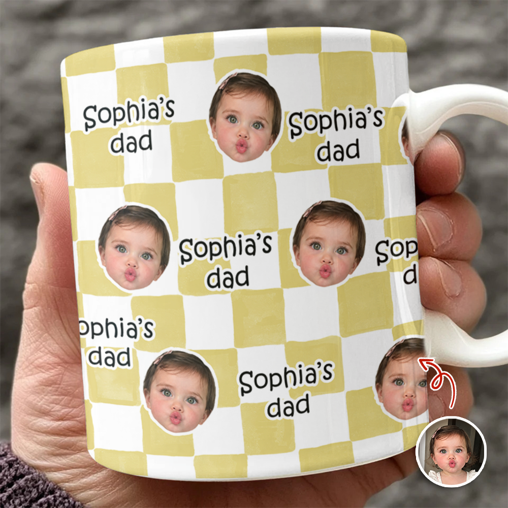 Custom Baby Face Dad, Mom Print Full Mug - Personalized Gift for Parents HA75 921538