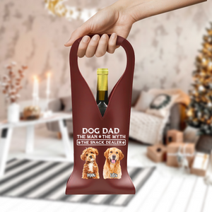 The Man The Myth The Snack Dealer Custom Photo Dog Dad Leather Wine Bag LM32 893875