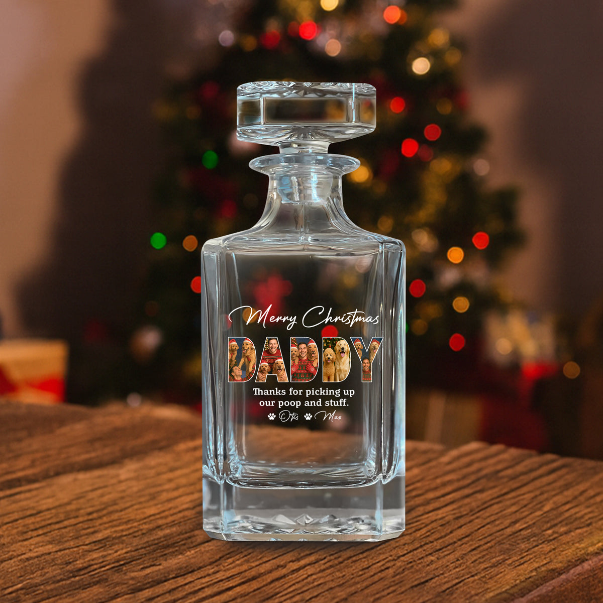 Custom Photo Thanks For Picking Up My Poop And Stuff Decanter Gift For Dog Lovers HO82 894500