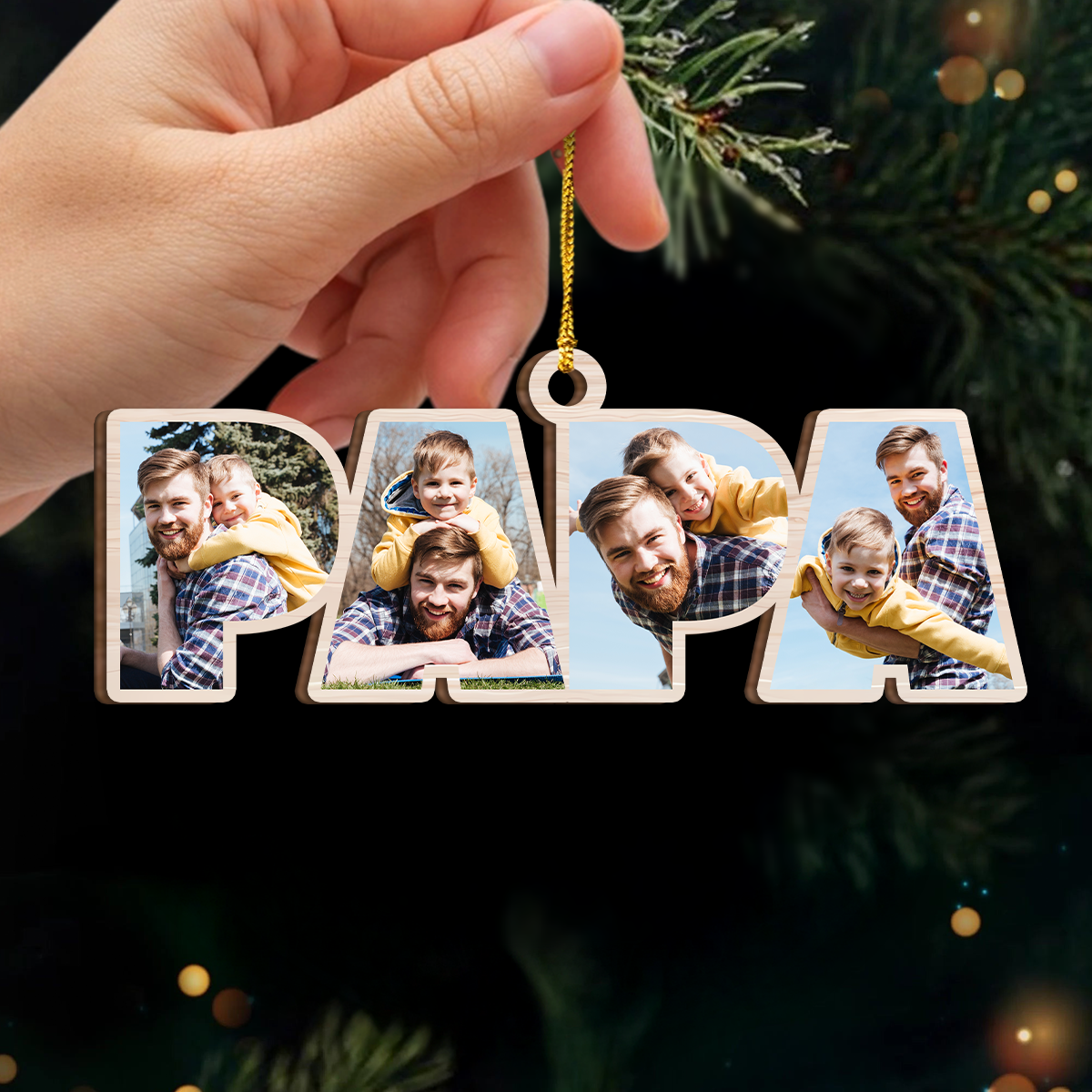 Custom Photo Dad Mom Grandma Grandpa Wood Ornament Christmas Gift HA75 921692