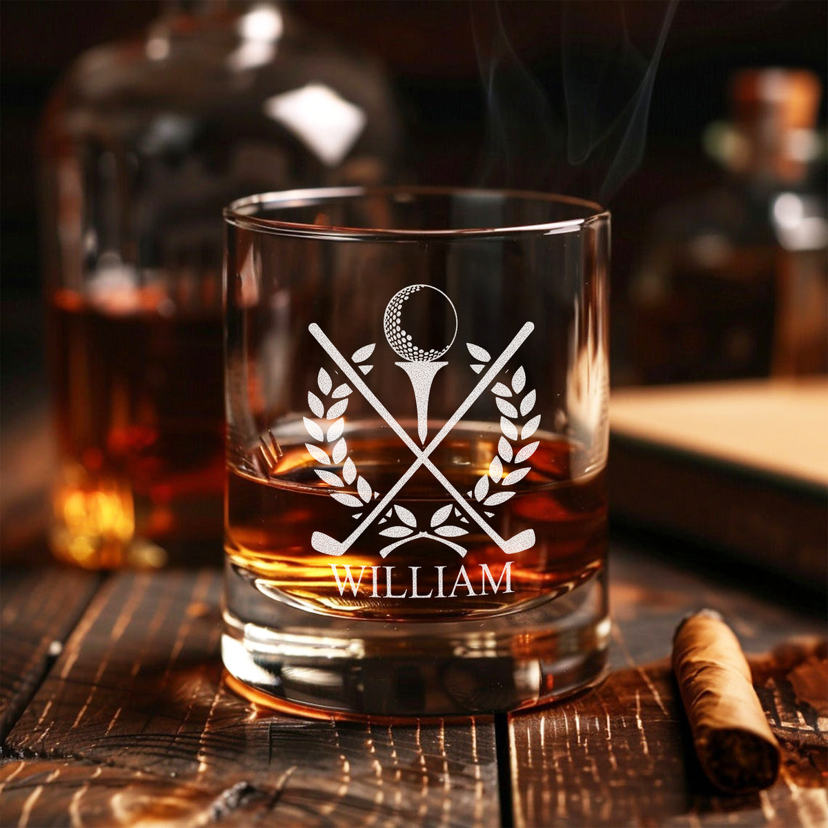 Personalized The Golffather Engraved Whiskey Glass Gift For Husband, Boyfriend, Golf Lovers HO82 900850